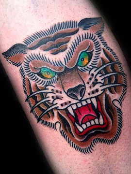 traditional tattoo of tiger