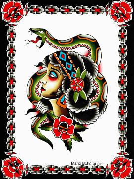 Traditional gipsy girl snake rose