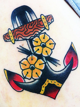 anchor tattoo by amsterdam tattoo artist